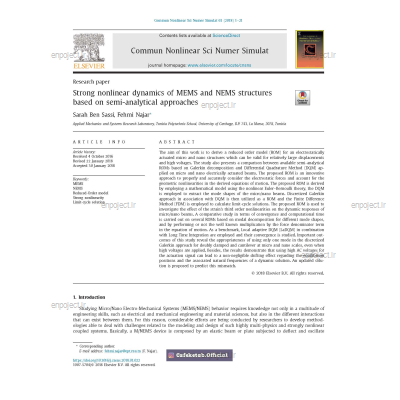 Strong nonlinear dynamics of MEMS and NEMS structuresbased on semi-analytical approaches